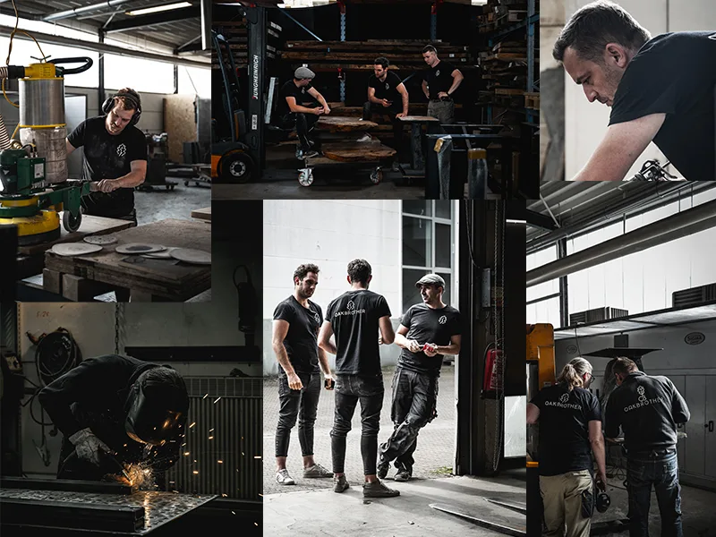 Das Oakbrother-Team in der Werkstatt